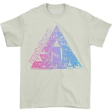 Men's Pink Floyd Pyramid Blue & Pink T-shirt XXXX-Large Silver