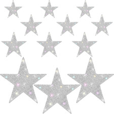 12 Pieces Rhinestone Car Stickers Glitter Star Stickers, Self-Adhesive Crystal C