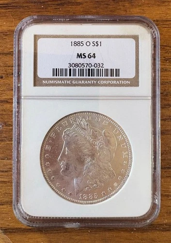 1885 O MORGAN Silver Dollar NGC MS 64 Brown Label S$1 New Orleans Mint