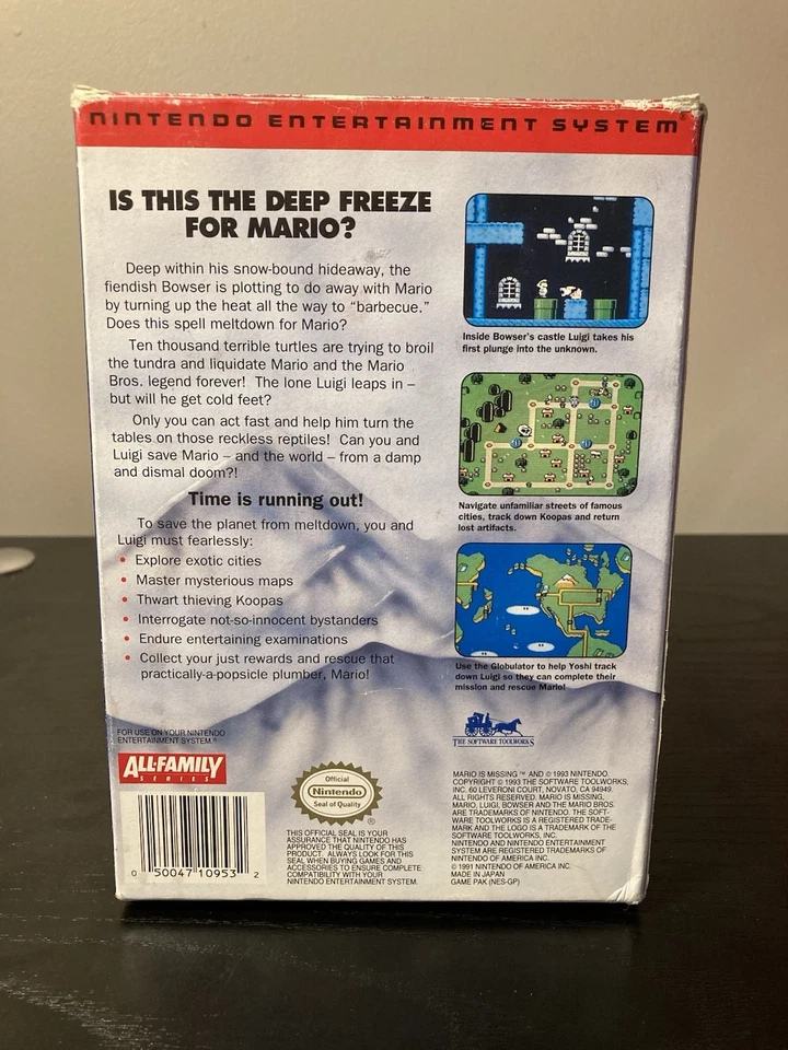 Mario Is Missing NES Nintendo 1991 Oval SOQ Auténtico Probado y Funcionando Foto 2 de 4