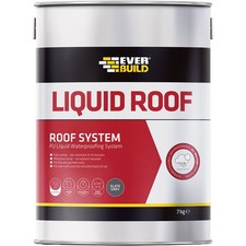 Everbuild Liquid Roof Waterproof Coating Grey 5kg Fibreglass Repair Sealant XL