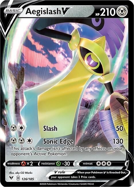 Aegislash V 126/185 Holo V Rare Vivid Voltage Pokemon Near Mint