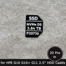 20pcs of P20736 3.84TB NVMe SSD caddy label sticker for HP G10 G11 2.5'' tray