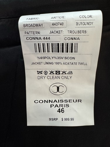 Connaisseur Paris Rotated Black Double Breasted Formal Waistcoat Vest Sz 36 - Picture 4 of 4