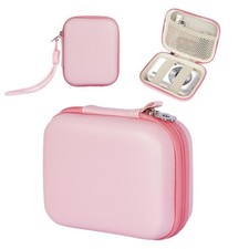 Compact Camera Case for Small Digital Cameras, Cute Pink Hard Shell with Pock...