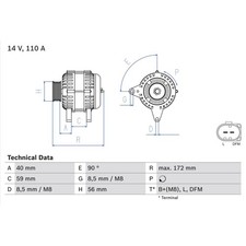 Drehstromgenerator BOSCH 0 986 045 330