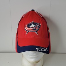 Reebok NHL Columbus Blue Jackets Logo Stretch Fit Hat Baseball Cap Hockey Hat