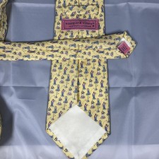 Vineyard Vines, Shep Ian, Men's Silk Necktie, Yellow Golf Bags, USA, 60