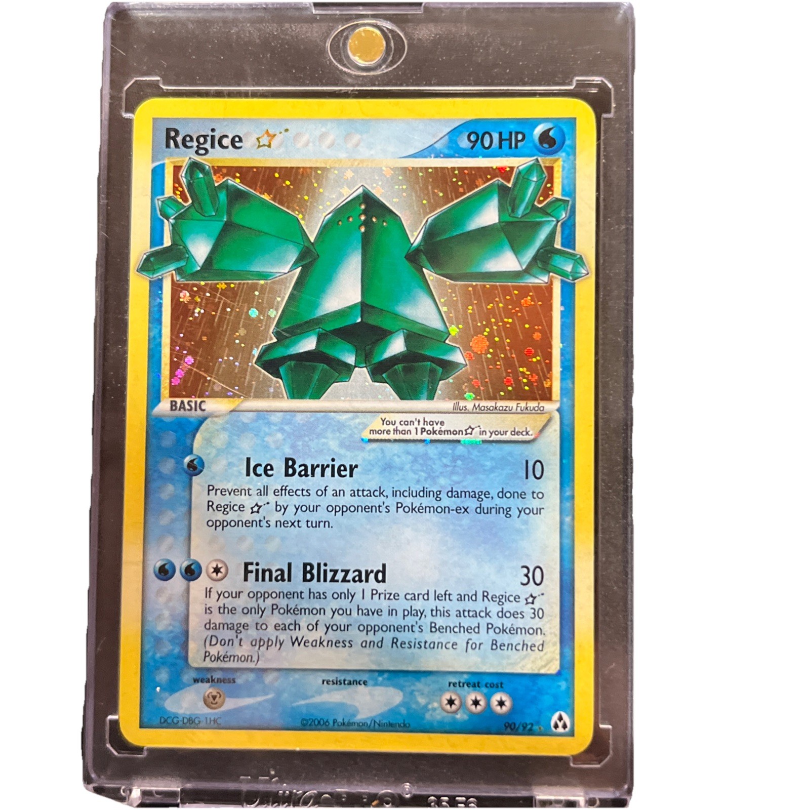 Pokémon TCG Regice Gold Star 90/92 EX Legend Maker Holo Rare - LP