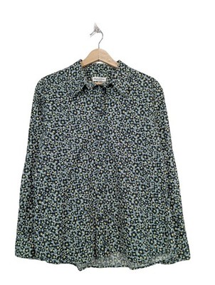 MARC O POLO Hemd-Bluse Damen Bluse Gr. DE 38 hellgrau-blassgelb-schwarz