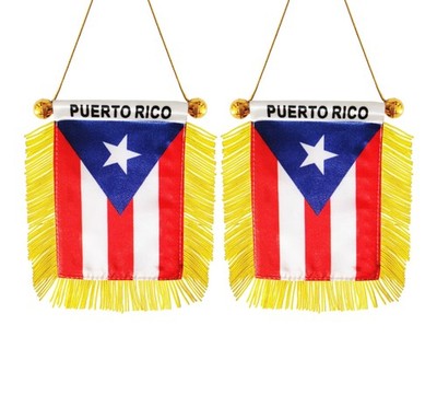 Puerto Rico Flag Puerto Rican Hanging Flag Puerto Rico Small Mini Window Flag...
