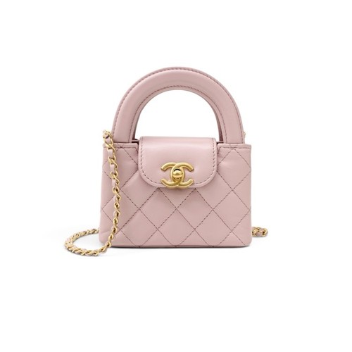 CHANEL Turn Lock Mini Bag Micro Mini Top Handle Flap Bag Purple AP3435 from Japa