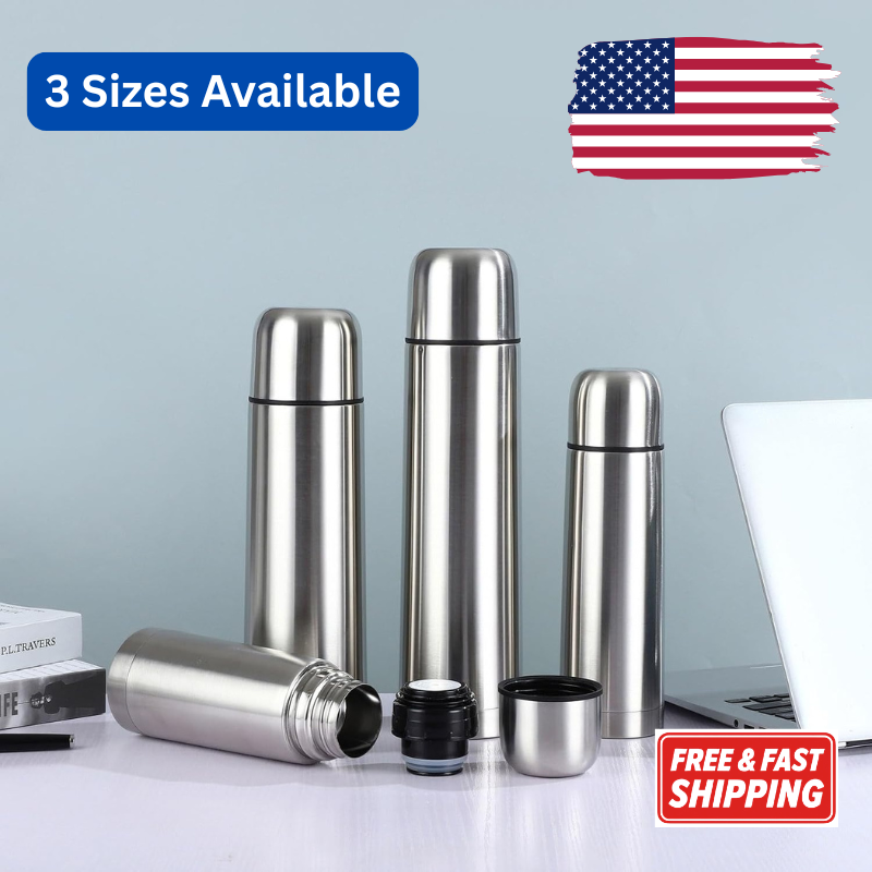 Stainless Steel Vacuum Flask Insulated Coffee Thermos Water Bottle Travel Cup