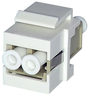 TUK - Multimode Fibre Keystone Coupler LC-LC Duplex, White