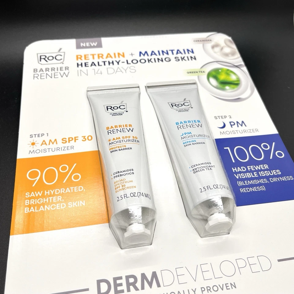 RoC Barrier Renew AM SPF 30 and PM Moisturizer 2.5 oz EXP 10/2025 - Image 3 of 4