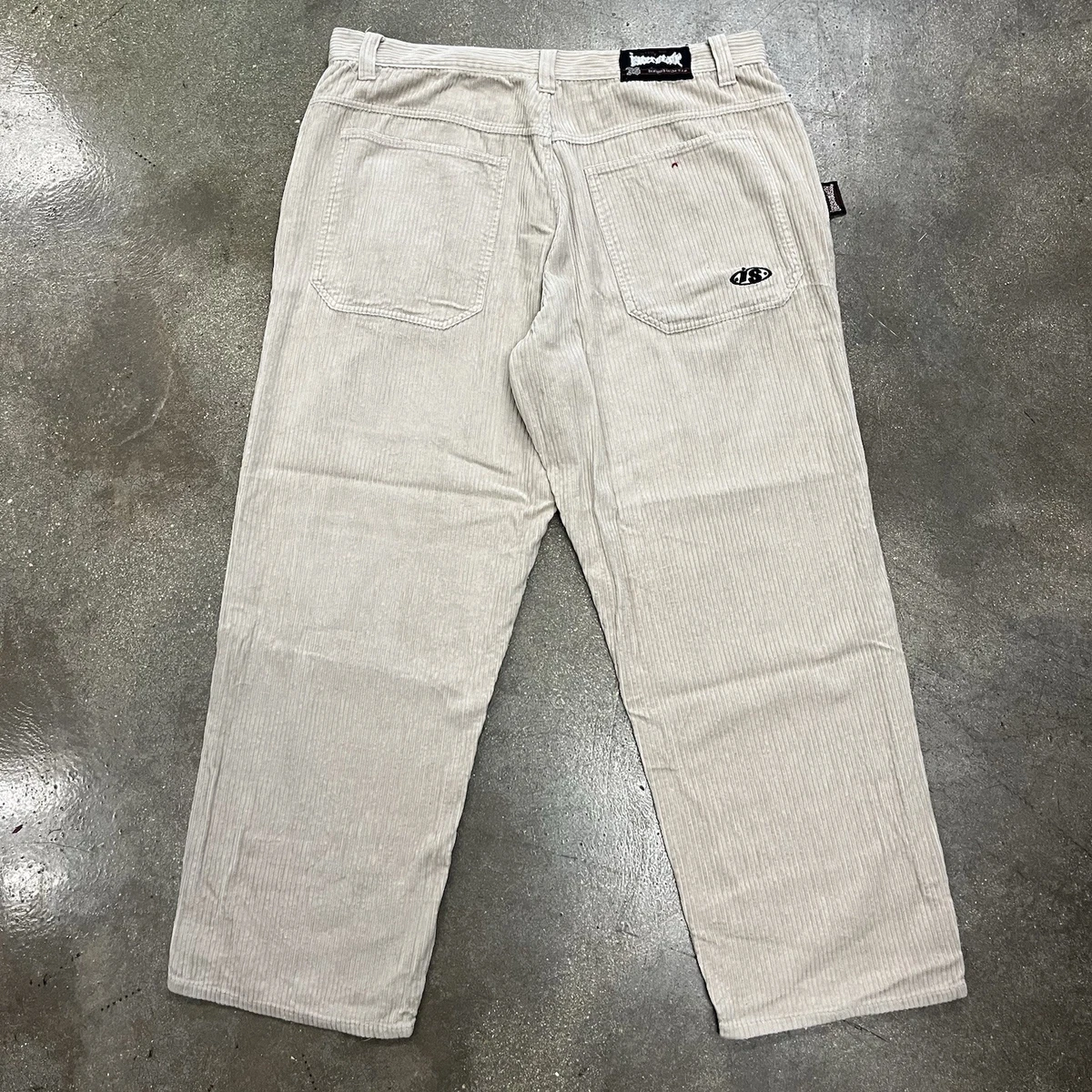 Vintage 90s Interstate Baggy Corduroy Pants Light Cream Color 40