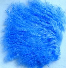 OOAK Tibetan Lamb Mohair Doll Hair, Wigs, Reroot 6 x 6" Morning Glory Blue