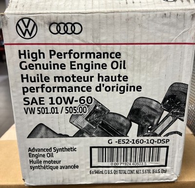 6 QT VW AUDI High Performance Genuine Engine Oil SAE 10W-60 (VW 501.01/505.00)