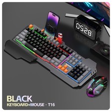 Rainbow LED Gaming Keyboard and Backlit Mouse Combo for Laptop PC Computer Game