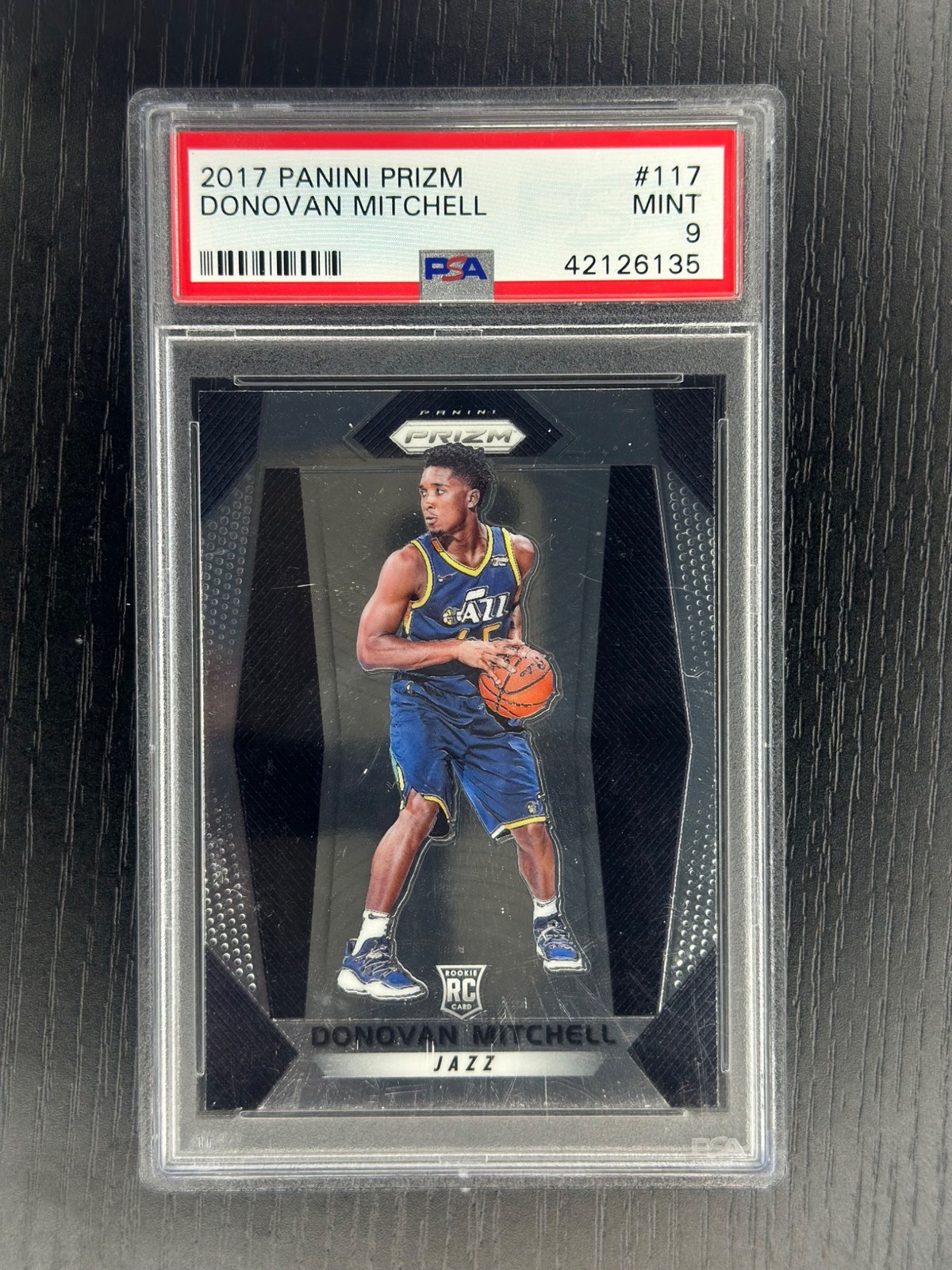 2017 Panini Prizm Donovan Mitchell 117 Rookie RC PSA 9 Mint Jazz Cavaliers Cavs