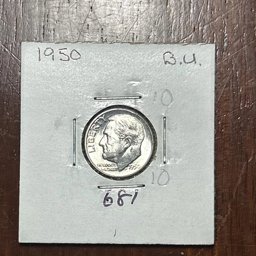 1950-P BU Silver Roosevelt Dime, Item 681