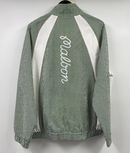 Malbon Valero Pullover Seersucker Quarter Zip Garden Green Large NWT video thumbnail