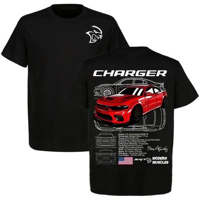 Dodge Charger Hellcat Red T-Shirt   Red Muscle Car, Graphic Tee T-Shirt