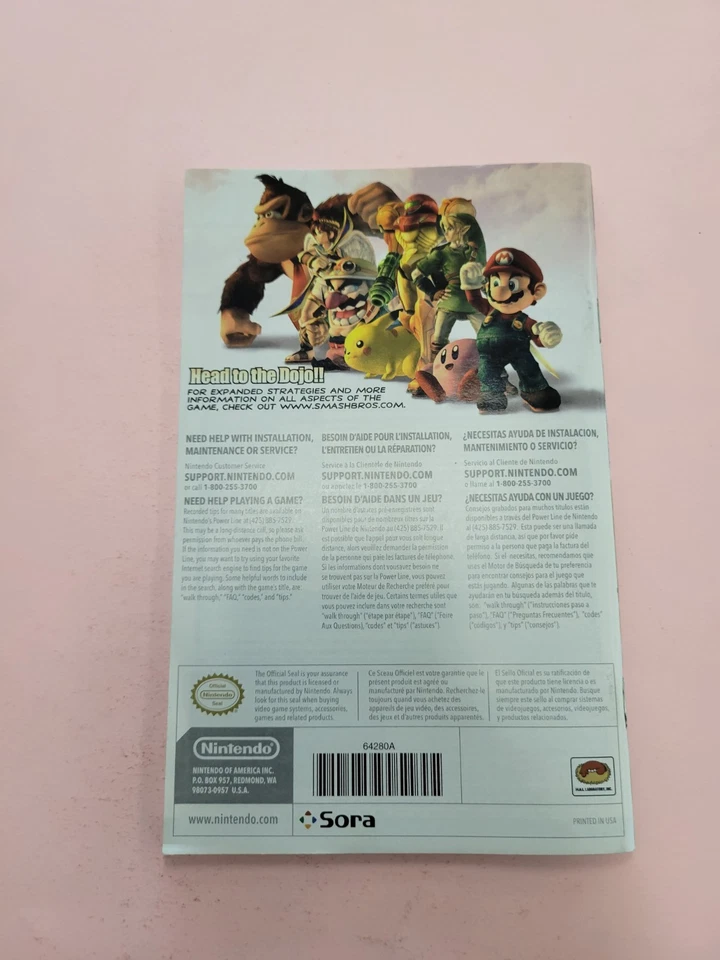 Super Smash Bros Brawl Nintendo Wii MANUAL ONLY Authentic Original  NO GAME - Image 2 of 3