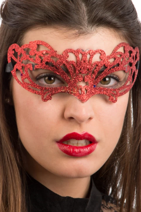 Ladies Mens Masquerade Mask Glitter Filigree Petite Classic - Image 2 of 4