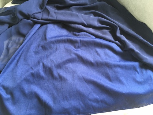 JS COLLECTIONS Navy S/S Formal, Evening Dress W/ Sequins & Embellishments; SZ 4 - Picture 10 of 12