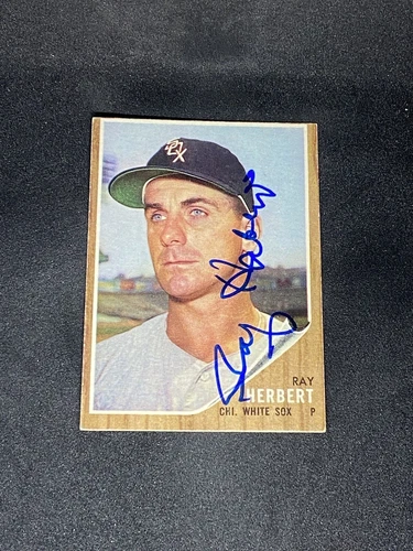 Ray Herbert 1962 Topps #8 Chicago White Sox Auto Autographed Signed MLB Card