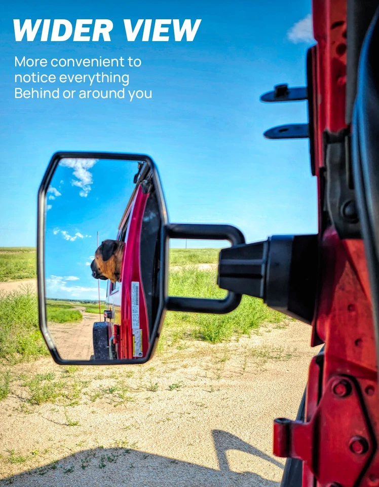 Mirrors Doors Off for Wrangler JK TJ 1997-2018, Side Mirrors Anti-Shake Foto 2 de 4