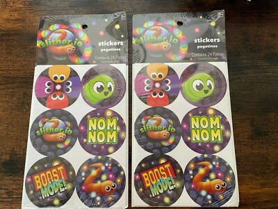 Lot of 2 Slither.io 24ct Stickers NEW