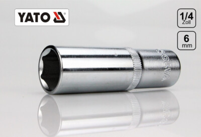 YATO 6mm Stecknuss SECHSKANTSCHLÜSSEL NUSS Sechskant 50mm LANG 1/4''  YT-1417