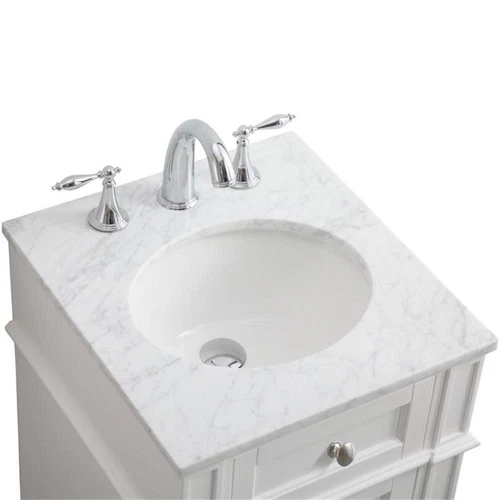 Elegant Decor Park Avenue 18" Single Marble Top Bathroom Vanity in White - Picture 10 of 18
