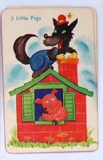 Vtg E.E Fairchild Rochester NY Old Maid Replacement Pair "3 Little Pigs"