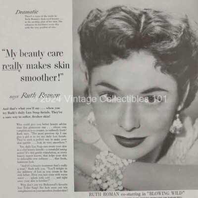 1953 Lux Soap Ruth Roman Hollywood Actress Star photo art decor vintage ad