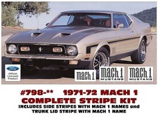 Ge-798 1971-72 Ford Mustang - Mach 1 Complete Stripe Kit And Names - 3 Colors Ge-798 1971-72 Ford Mustang - Mach 1 Complete Stripe Kit And Names - 3 Colors