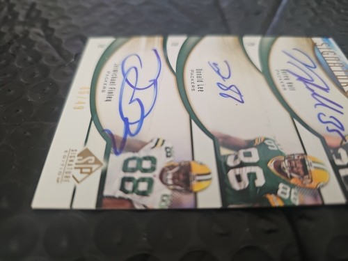 2009 Upper Deck SP Signature Trios Packer Autos Hall, Lee, Finley /49 T-HFF - Foto 6 di 14