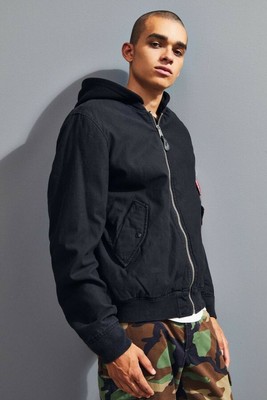 Alpha Industries Uo Exclusive Ma 1 Natus Black Cotton Jacket Mens Size Large Ebay