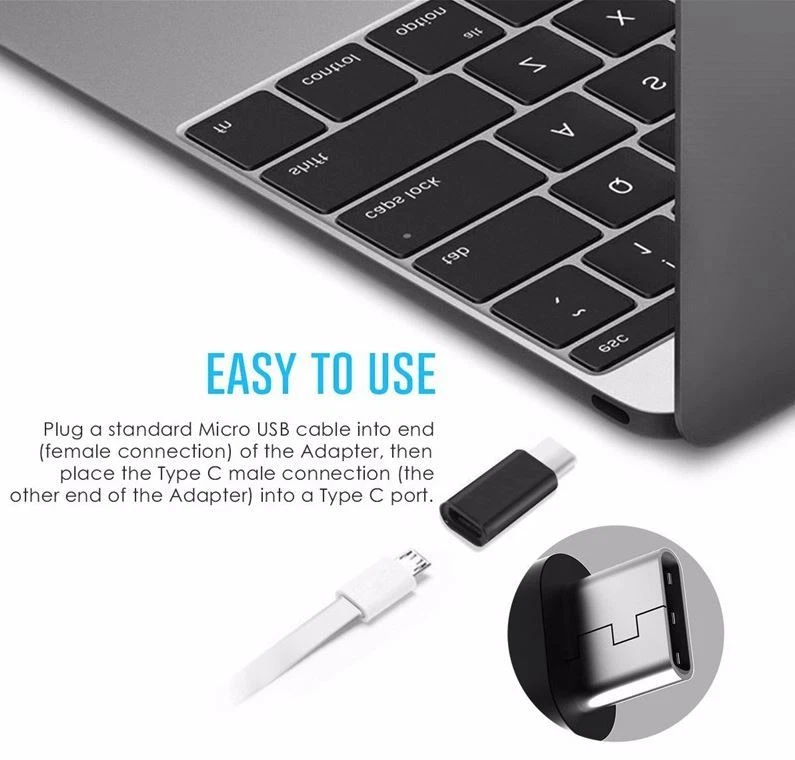 (2-PACK) Micro USB to USB C 3.1 Type C Cable Adapter For S8 S9 S10 S20 S21 S22 - Image 2 of 4
