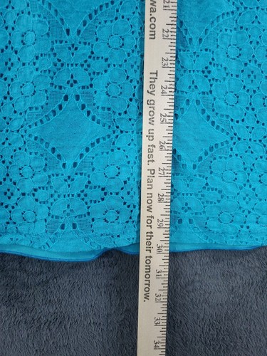 Everly Women's Shift Dress Lace Teal Blue 3/4 Sleeve Lined Size M Style DR5794 - Picture 7 of 11