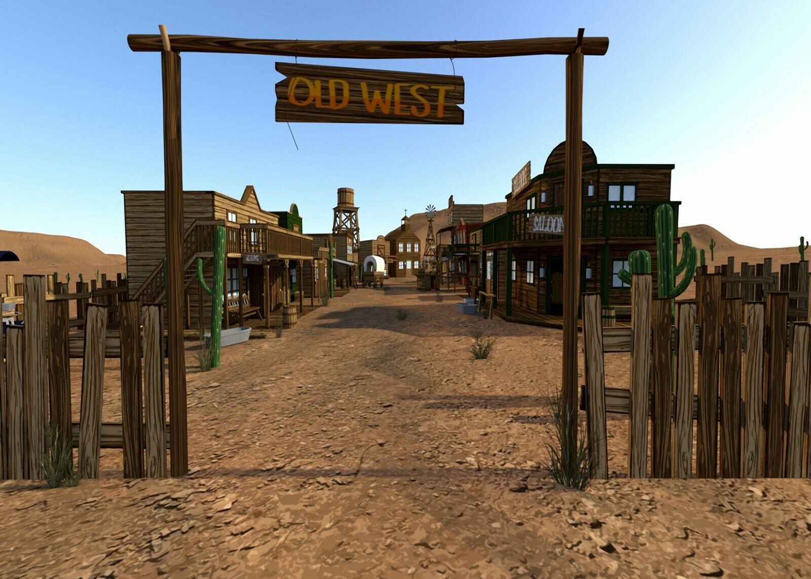 Old West Backdrop Western World Cowboy Town Background Photography ...