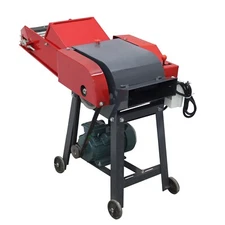 Farm Hay Cutter with Belt Conveyor 6 Blades 220V Straw Cutting Machine 3kW