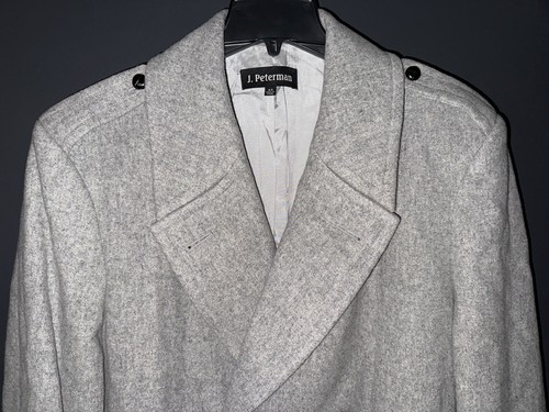 J. Peterman Double Breasted Wool Overcoat Trench Coat Men’s Size 44 - Picture 3 of 19