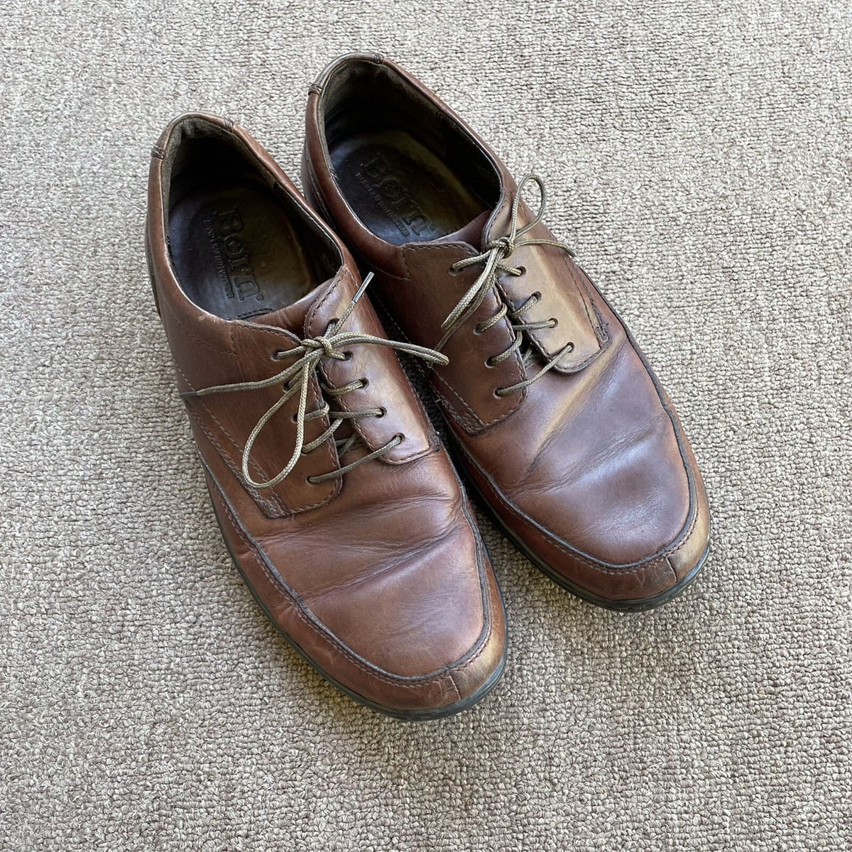 Born mens lace up casual oxfords comfort shoes brown leather 