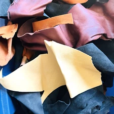 Veg Tan Aniline Dyed Leather Calf Goat Sheep Shoemaking 2+Lbs Pergamena USA