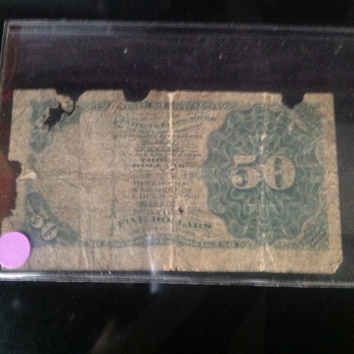 50 cent Fractional Currencry, Green Seal, (purple) - Picture 2 of 2
