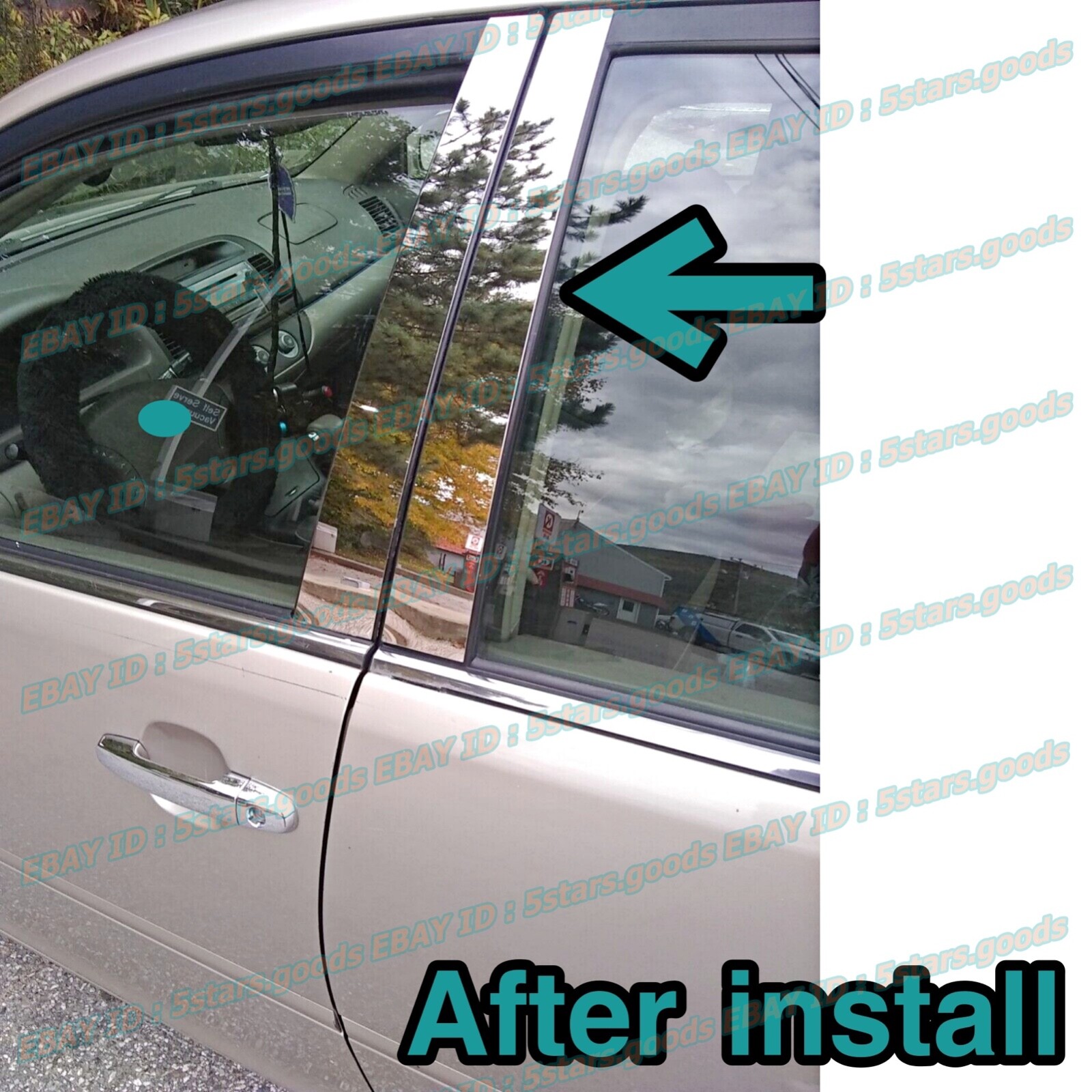 Stainless Steel Chrome Door Pillar Post Trims For Toyota Corolla Sedan