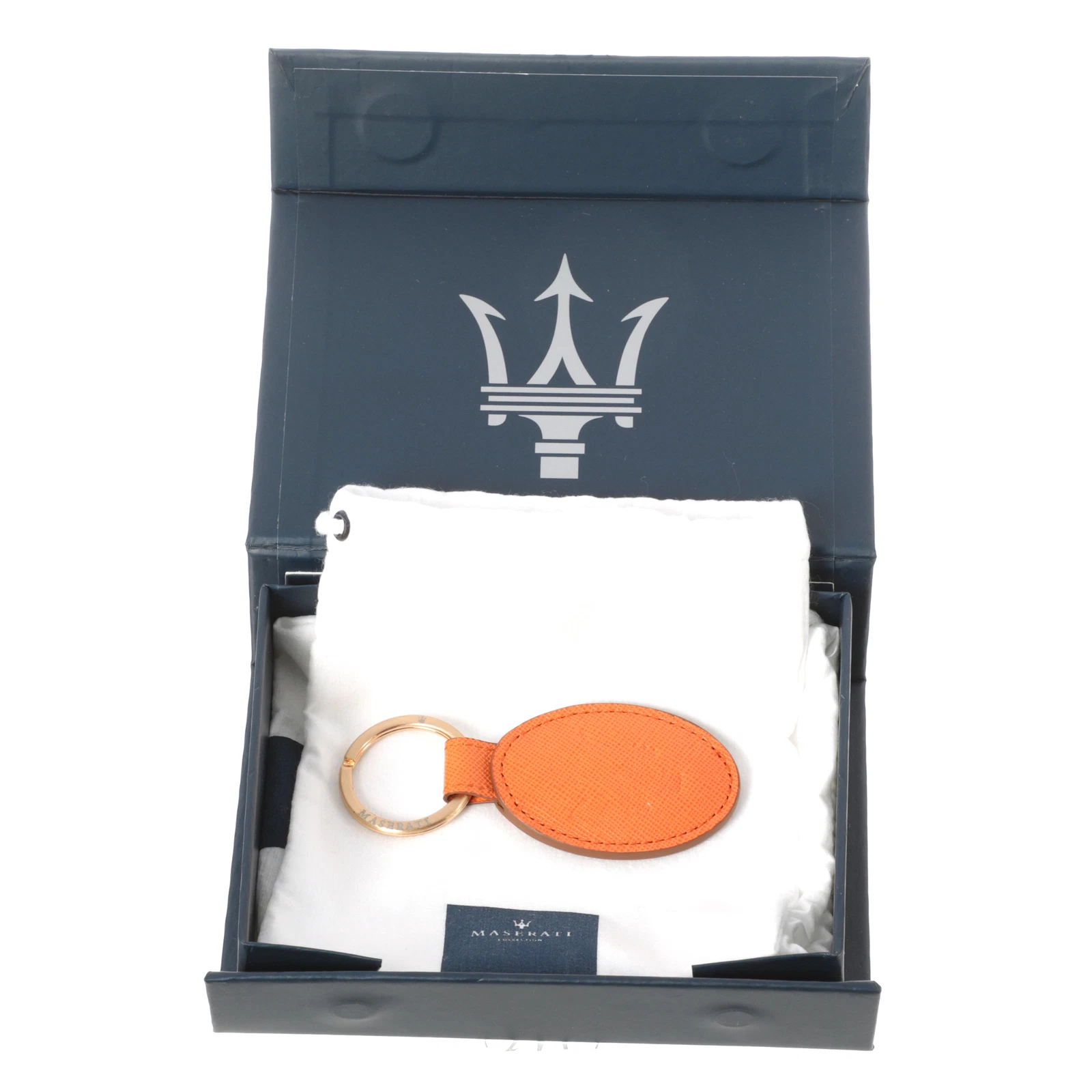 Llavero de cuero naranja